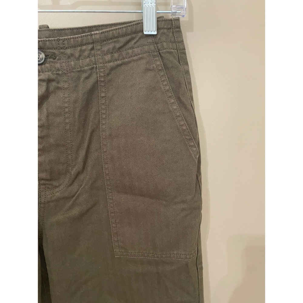 Everlane Organic Cotton Fatigue Pants Herringbone Utility Olive Green Size 8 - Picture 15 of 15
